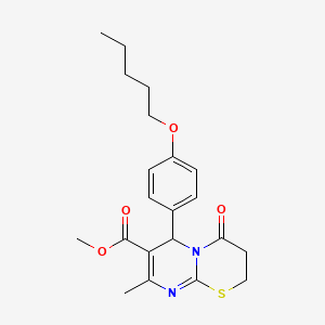 methyl 8-methyl-4-oxo-6-[4-(pentyloxy)phenyl]-3,4-dihydro-2H,6H-pyrimido[2,1-b][1,3]thiazine-7-carboxylate