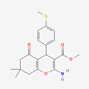 molecular formula C20H23NO4S B11594404 methyl 2-amino-7,7-dimethyl-4-[4-(methylsulfanyl)phenyl]-5-oxo-5,6,7,8-tetrahydro-4H-chromene-3-carboxylate 