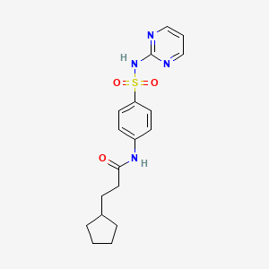 3-cyclopentyl-N-[4-(pyrimidin-2-ylsulfamoyl)phenyl]propanamide