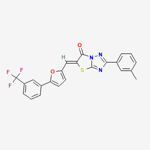 (5Z)-2-(3-methylphenyl)-5-({5-[3-(trifluoromethyl)phenyl]-2-furyl}methylene)[1,3]thiazolo[3,2-b][1,2,4]triazol-6(5H)-one