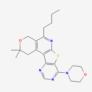 8-butyl-4,4-dimethyl-13-morpholin-4-yl-5-oxa-11-thia-9,14,16-triazatetracyclo[8.7.0.02,7.012,17]heptadeca-1(10),2(7),8,12(17),13,15-hexaene