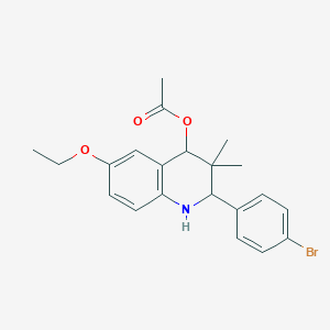 2-(4-Bromophenyl)-6-ethoxy-3,3-dimethyl-1,2,3,4-tetrahydroquinolin-4-yl acetate