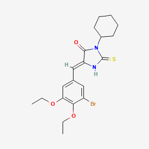 (5Z)-5-(3-bromo-4,5-diethoxybenzylidene)-3-cyclohexyl-2-thioxoimidazolidin-4-one