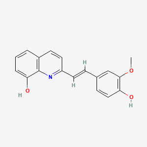 molecular formula C18H15NO3 B11594504 2-[(E)-2-(4-hydroxy-3-methoxyphenyl)vinyl]quinolin-8-ol 