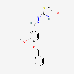 (2E)-2-{(2E)-[4-(benzyloxy)-3-methoxybenzylidene]hydrazinylidene}-1,3-thiazolidin-4-one