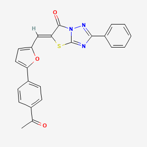 molecular formula C23H15N3O3S B11594514 (5Z)-5-{[5-(4-acetylphenyl)furan-2-yl]methylidene}-2-phenyl[1,3]thiazolo[3,2-b][1,2,4]triazol-6(5H)-one 