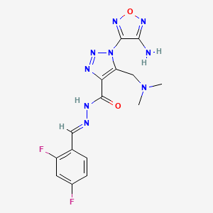 1-(4-amino-1,2,5-oxadiazol-3-yl)-N'-[(E)-(2,4-difluorophenyl)methylidene]-5-[(dimethylamino)methyl]-1H-1,2,3-triazole-4-carbohydrazide