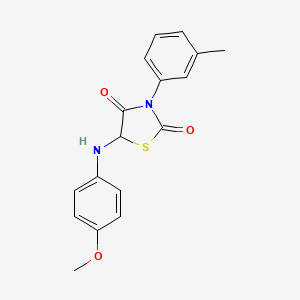 molecular formula C17H16N2O3S B11594531 5-[(4-Methoxyphenyl)amino]-3-(3-methylphenyl)-1,3-thiazolidine-2,4-dione 