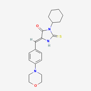 molecular formula C20H25N3O2S B11594549 (5Z)-3-cyclohexyl-5-[4-(morpholin-4-yl)benzylidene]-2-thioxoimidazolidin-4-one 