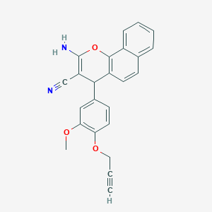 molecular formula C24H18N2O3 B11594553 2-amino-4-[3-methoxy-4-(prop-2-yn-1-yloxy)phenyl]-4H-benzo[h]chromene-3-carbonitrile 