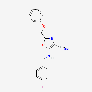 5-[(4-Fluorobenzyl)amino]-2-(phenoxymethyl)-1,3-oxazole-4-carbonitrile