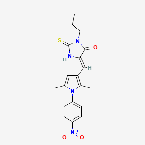 (5Z)-5-{[2,5-dimethyl-1-(4-nitrophenyl)-1H-pyrrol-3-yl]methylidene}-3-propyl-2-thioxoimidazolidin-4-one