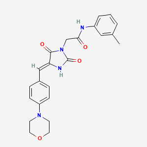 molecular formula C23H24N4O4 B11594571 N-(3-methylphenyl)-2-{(4Z)-4-[4-(morpholin-4-yl)benzylidene]-2,5-dioxoimidazolidin-1-yl}acetamide 