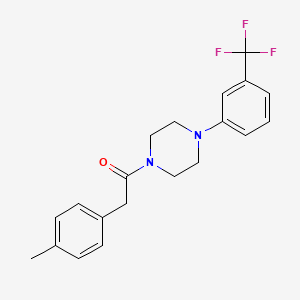 molecular formula C20H21F3N2O B11594573 2-(4-Methylphenyl)-1-{4-[3-(trifluoromethyl)phenyl]piperazin-1-yl}ethanone 