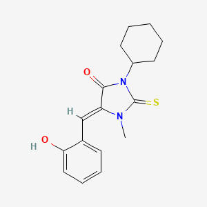 (5Z)-3-cyclohexyl-5-[(2-hydroxyphenyl)methylidene]-1-methyl-2-sulfanylideneimidazolidin-4-one