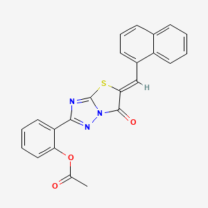 2-[(5Z)-5-(naphthalen-1-ylmethylidene)-6-oxo-5,6-dihydro[1,3]thiazolo[3,2-b][1,2,4]triazol-2-yl]phenyl acetate