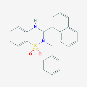 molecular formula C24H20N2O2S B11594588 2-benzyl-3-(naphthalen-1-yl)-3,4-dihydro-2H-1,2,4-benzothiadiazine 1,1-dioxide 