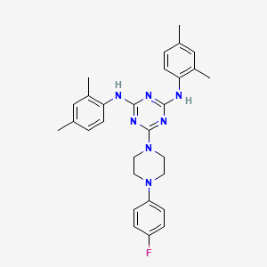 N,N'-bis(2,4-dimethylphenyl)-6-[4-(4-fluorophenyl)piperazin-1-yl]-1,3,5-triazine-2,4-diamine