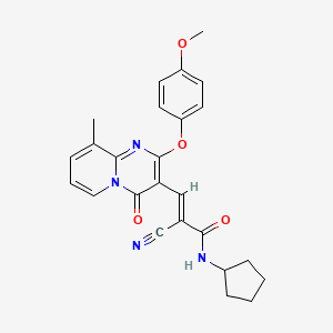 molecular formula C25H24N4O4 B11594609 (2E)-2-cyano-N-cyclopentyl-3-[2-(4-methoxyphenoxy)-9-methyl-4-oxo-4H-pyrido[1,2-a]pyrimidin-3-yl]prop-2-enamide 