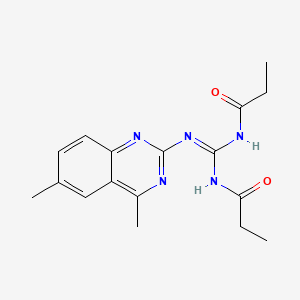 N-[(Z)-[(4,6-dimethylquinazolin-2-yl)amino](propanoylamino)methylidene]propanamide