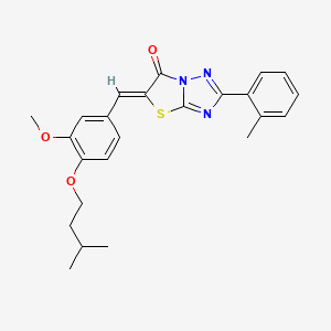 (5Z)-5-[3-methoxy-4-(3-methylbutoxy)benzylidene]-2-(2-methylphenyl)[1,3]thiazolo[3,2-b][1,2,4]triazol-6(5H)-one