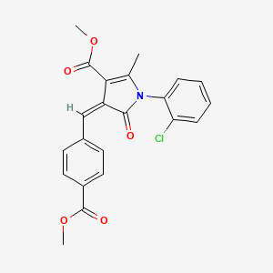 molecular formula C22H18ClNO5 B11594652 methyl (4Z)-1-(2-chlorophenyl)-4-[4-(methoxycarbonyl)benzylidene]-2-methyl-5-oxo-4,5-dihydro-1H-pyrrole-3-carboxylate 