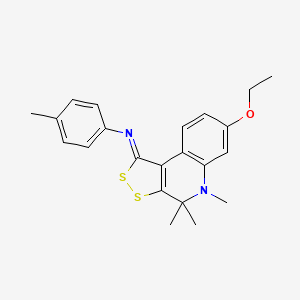 molecular formula C22H24N2OS2 B11594666 N-[(1Z)-7-ethoxy-4,4,5-trimethyl-4,5-dihydro-1H-[1,2]dithiolo[3,4-c]quinolin-1-ylidene]-4-methylaniline 