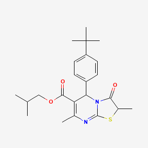 2-methylpropyl 5-(4-tert-butylphenyl)-2,7-dimethyl-3-oxo-2,3-dihydro-5H-[1,3]thiazolo[3,2-a]pyrimidine-6-carboxylate