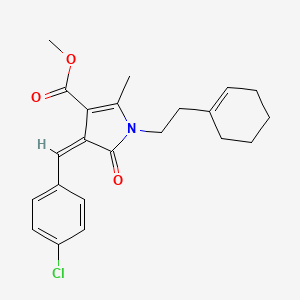 molecular formula C22H24ClNO3 B11594695 methyl (4Z)-4-(4-chlorobenzylidene)-1-[2-(cyclohex-1-en-1-yl)ethyl]-2-methyl-5-oxo-4,5-dihydro-1H-pyrrole-3-carboxylate 