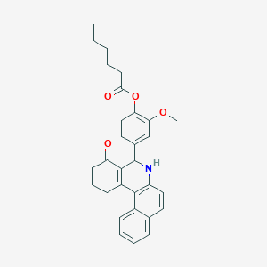 2-Methoxy-4-(4-oxo-1,2,3,4,5,6-hexahydrobenzo[a]phenanthridin-5-yl)phenyl hexanoate