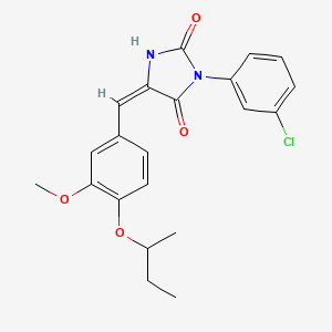 (5E)-5-[4-(butan-2-yloxy)-3-methoxybenzylidene]-3-(3-chlorophenyl)imidazolidine-2,4-dione