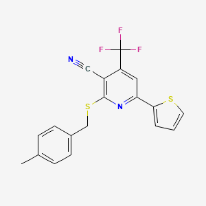 2-[(4-Methylbenzyl)sulfanyl]-6-(thiophen-2-yl)-4-(trifluoromethyl)pyridine-3-carbonitrile