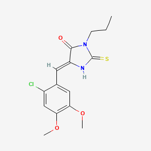 molecular formula C15H17ClN2O3S B11594729 (5Z)-5-[(2-chloro-4,5-dimethoxyphenyl)methylidene]-3-propyl-2-sulfanylideneimidazolidin-4-one 