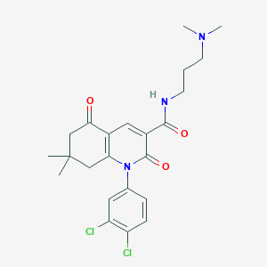 1-(3,4-dichlorophenyl)-N-[3-(dimethylamino)propyl]-7,7-dimethyl-2,5-dioxo-1,2,5,6,7,8-hexahydroquinoline-3-carboxamide