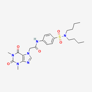 N-[4-(dibutylsulfamoyl)phenyl]-2-(1,3-dimethyl-2,6-dioxo-1,2,3,6-tetrahydro-7H-purin-7-yl)acetamide