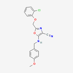 2-[(2-Chlorophenoxy)methyl]-5-[(4-methoxybenzyl)amino]-1,3-oxazole-4-carbonitrile