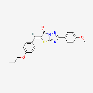 molecular formula C21H19N3O3S B11594774 (5Z)-2-(4-methoxyphenyl)-5-(4-propoxybenzylidene)[1,3]thiazolo[3,2-b][1,2,4]triazol-6(5H)-one 