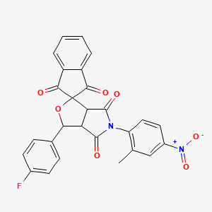 3-(4-fluorophenyl)-5-(2-methyl-4-nitrophenyl)-3a,6a-dihydrospiro[furo[3,4-c]pyrrole-1,2'-indene]-1',3',4,6(3H,5H)-tetrone