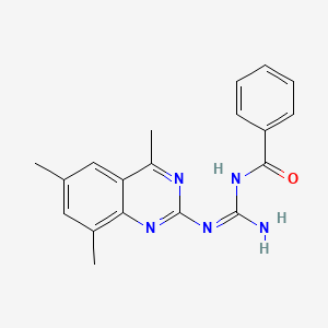 N-[(E)-Amino[(4,6,8-trimethylquinazolin-2-YL)amino]methylidene]benzamide