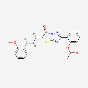 2-{(5Z)-5-[(2E)-3-(2-methoxyphenyl)prop-2-en-1-ylidene]-6-oxo-5,6-dihydro[1,3]thiazolo[3,2-b][1,2,4]triazol-2-yl}phenyl acetate