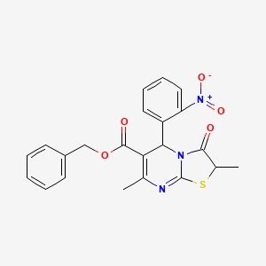 benzyl 2,7-dimethyl-5-(2-nitrophenyl)-3-oxo-2H,3H,5H-[1,3]thiazolo[3,2-a]pyrimidine-6-carboxylate