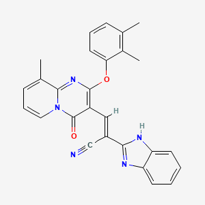 molecular formula C27H21N5O2 B11594844 (2E)-2-(1H-benzimidazol-2-yl)-3-[2-(2,3-dimethylphenoxy)-9-methyl-4-oxo-4H-pyrido[1,2-a]pyrimidin-3-yl]prop-2-enenitrile 