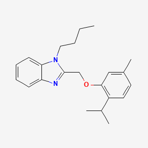 molecular formula C22H28N2O B11594857 1-butyl-2-{[5-methyl-2-(propan-2-yl)phenoxy]methyl}-1H-benzimidazole 