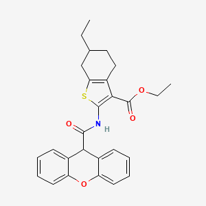 molecular formula C27H27NO4S B11594864 ethyl 6-ethyl-2-[(9H-xanthen-9-ylcarbonyl)amino]-4,5,6,7-tetrahydro-1-benzothiophene-3-carboxylate 