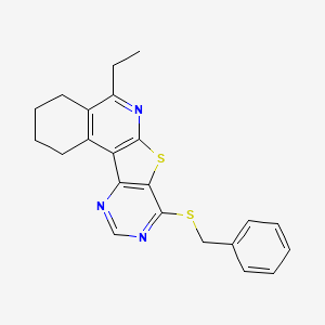 13-benzylsulfanyl-8-ethyl-11-thia-9,14,16-triazatetracyclo[8.7.0.02,7.012,17]heptadeca-1,7,9,12,14,16-hexaene