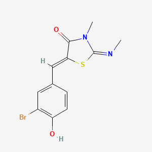 (2E,5Z)-5-(3-bromo-4-hydroxybenzylidene)-3-methyl-2-(methylimino)-1,3-thiazolidin-4-one