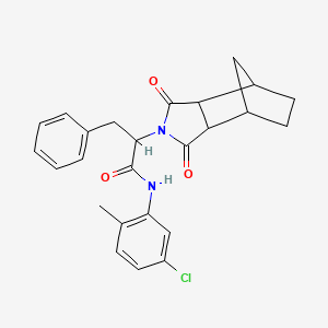 molecular formula C25H25ClN2O3 B11594870 N-(5-chloro-2-methylphenyl)-2-(1,3-dioxooctahydro-2H-4,7-methanoisoindol-2-yl)-3-phenylpropanamide 