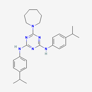 6-(azepan-1-yl)-N,N'-bis[4-(propan-2-yl)phenyl]-1,3,5-triazine-2,4-diamine