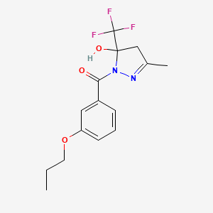 3-methyl-1-(3-propoxybenzoyl)-5-(trifluoromethyl)-4,5-dihydro-1H-pyrazol-5-ol