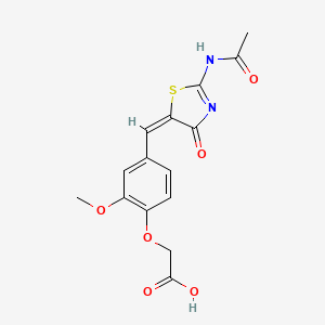 (4-{(E)-[2-(acetylamino)-4-oxo-1,3-thiazol-5(4H)-ylidene]methyl}-2-methoxyphenoxy)acetic acid